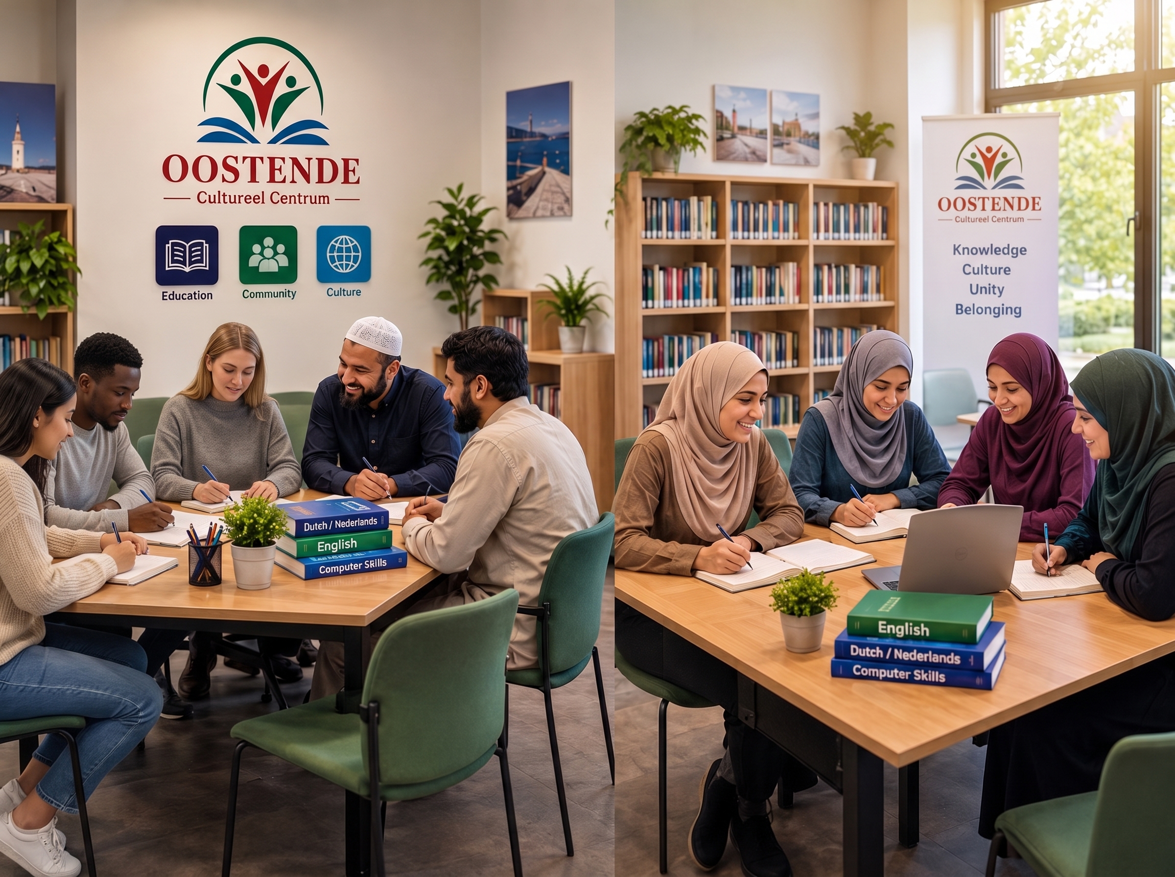 Afzonderlijke leergroepen in het Oostende Cultureel Centrum